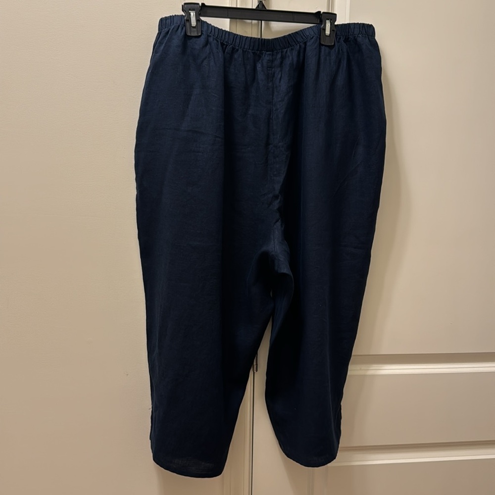 NWT FLAX Women linen crop Pants - Picture 5 of 7